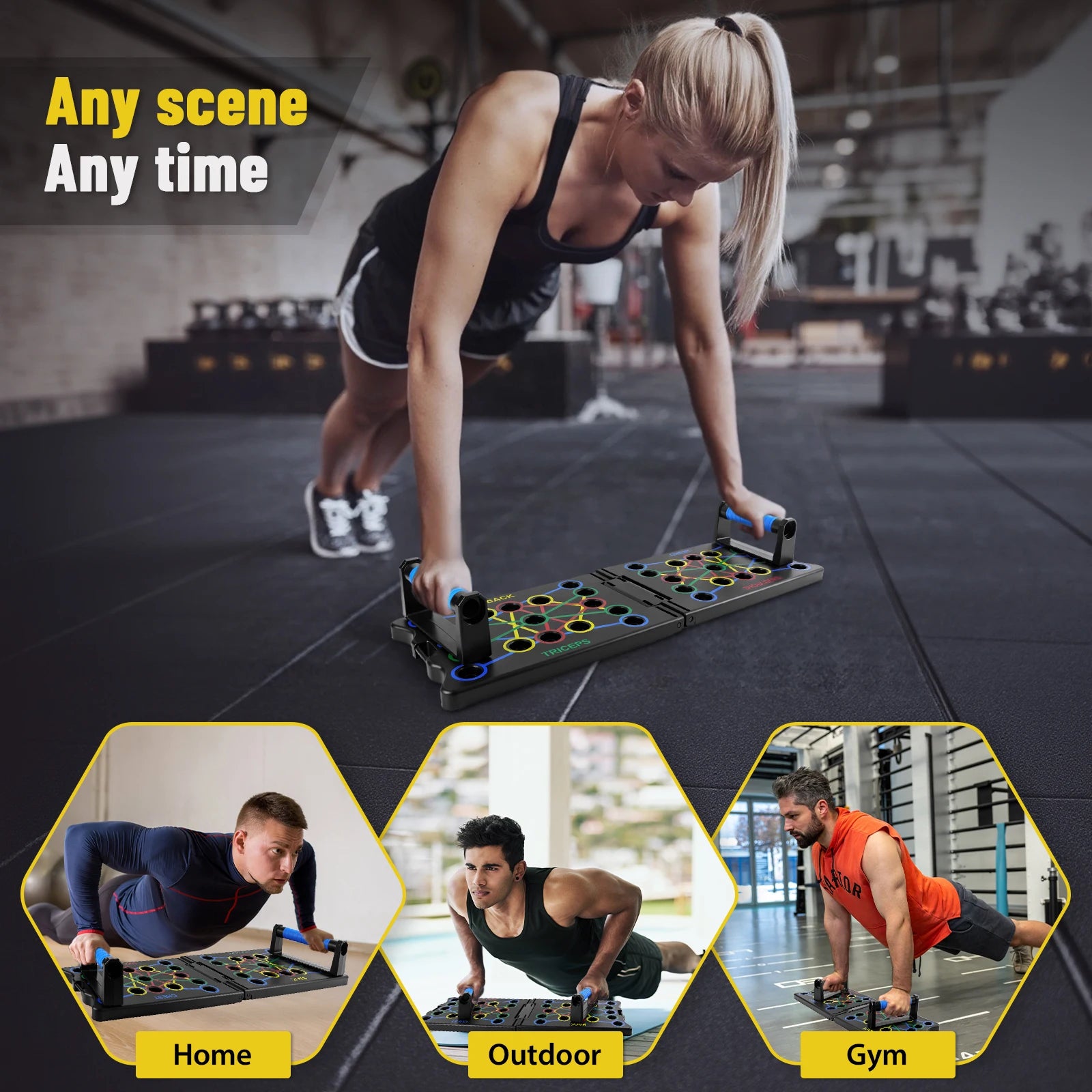 Portable Multifunctional Push-Up Board - Fitness and Muscle Training Device Home Workout Set Foldable Push up Bar Resistance